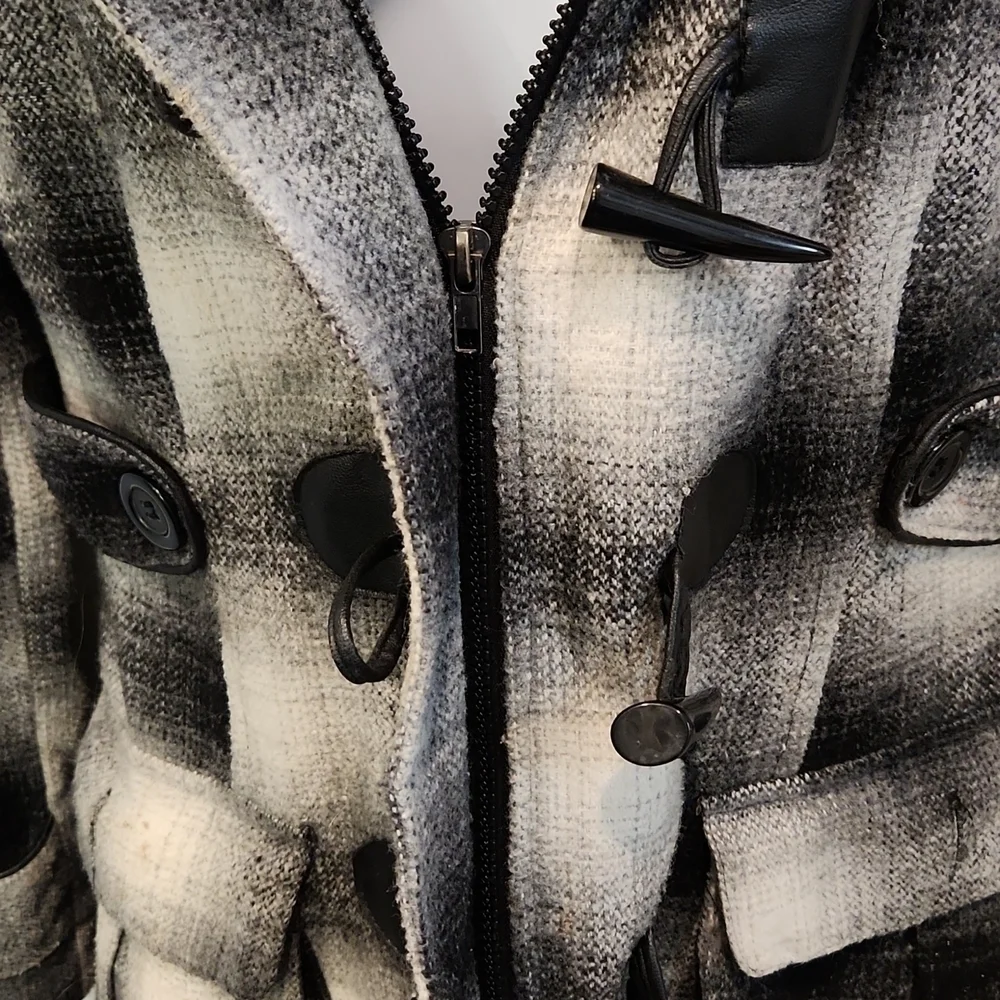 LAST Kiss Flannel Faux Fur Trimmed Hooded Jacket